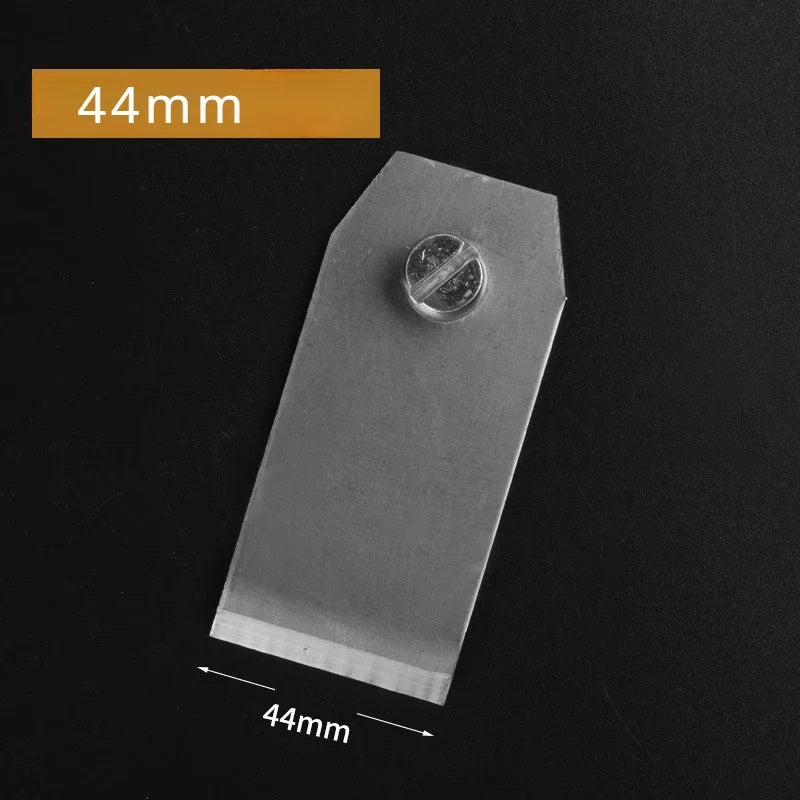 44mm steel planer blade insert with round screw hole on silver metal plate