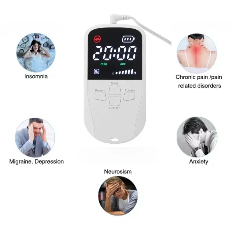 Vagus Nerve Stimulation Device for Sleep - Portable White Ear Clip Relaxation Treatment Tidesmit
