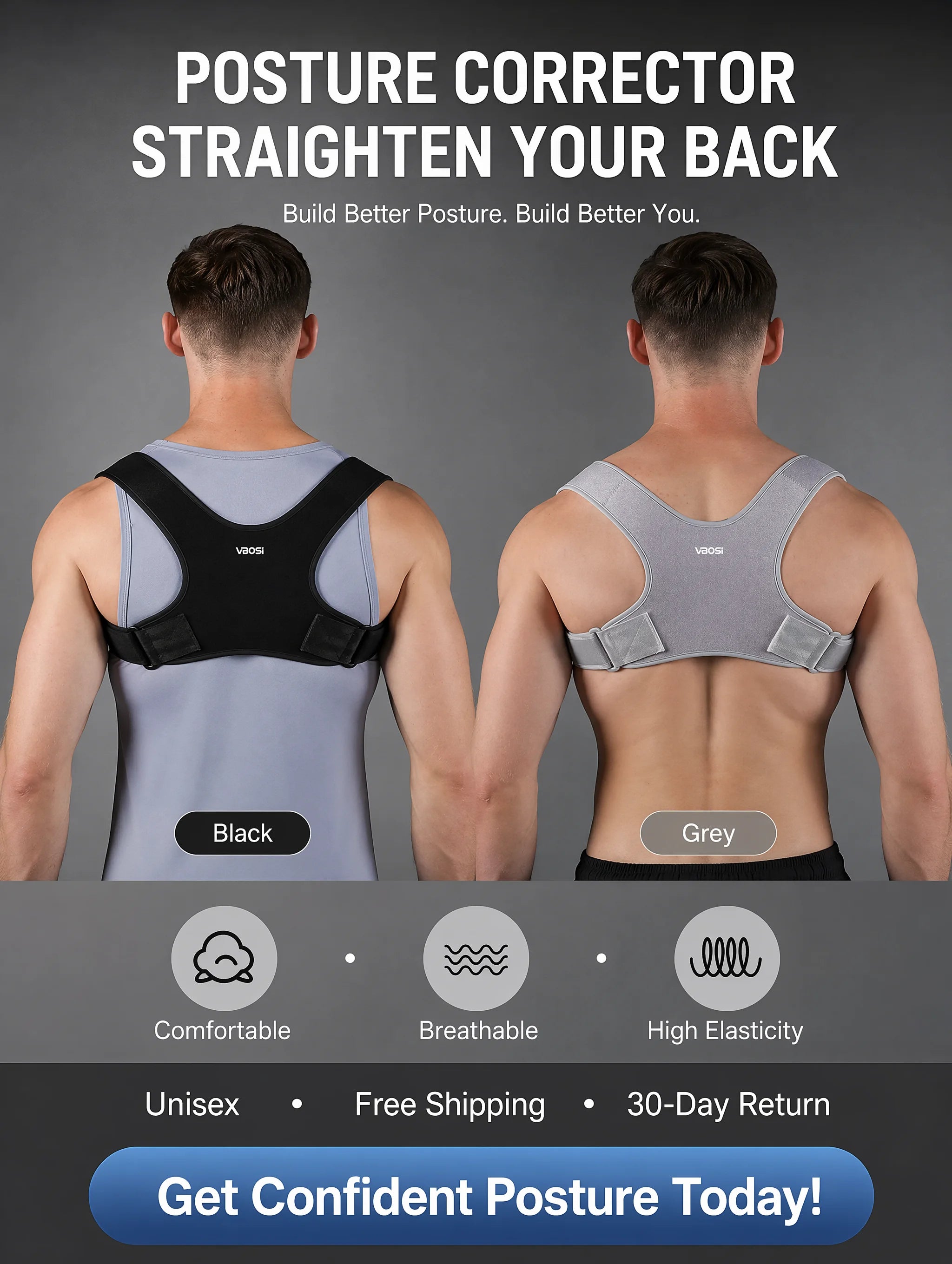 Adjustable Posture Corrector for Men & Women, Invisible Upper Back Brace for Clavicle Support, Neck Shoulder Pain Relief