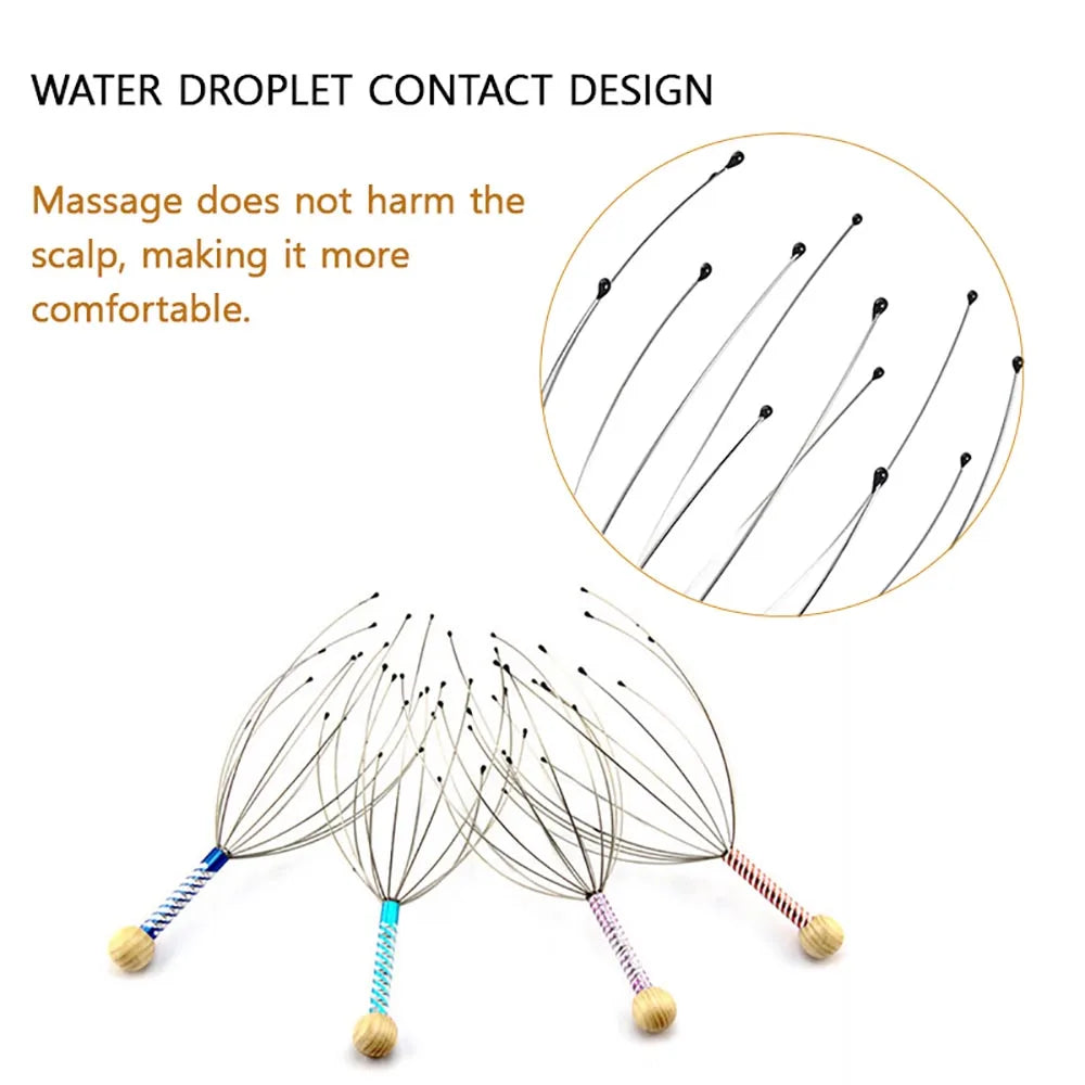 Octopus Head Massager - Scalp Scratcher for Daily Stress Relief 2 Pack Relaxation Treatment Tidesmit