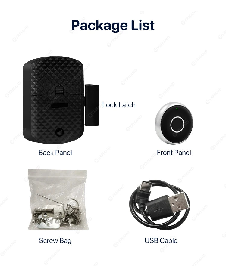 YRHAND Fingerprint Drawer fingerprint battery Cabinet lock Keyless electronic Smart wireless locker Lock for home and office