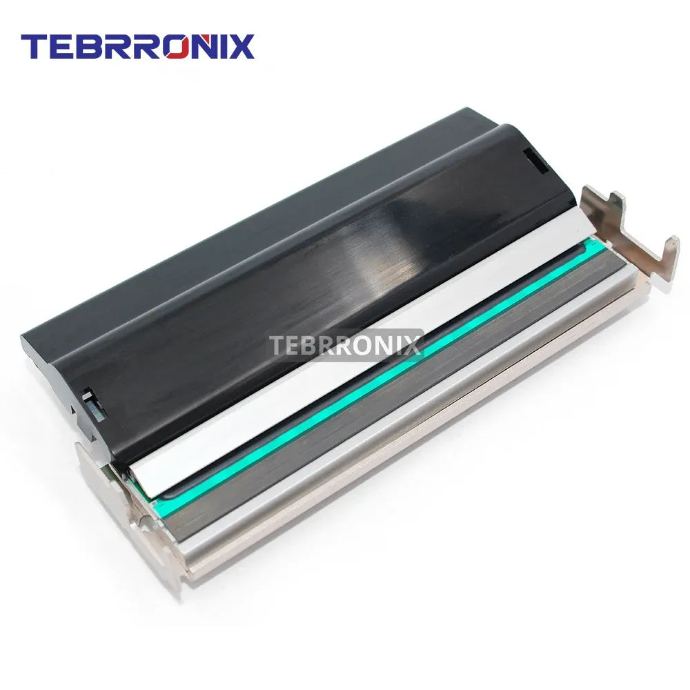 Thermal label printer printhead with black housing and turquoise ribbon strip