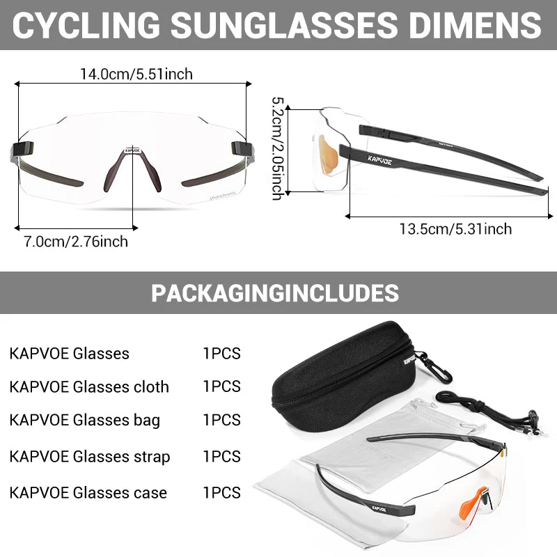 Kapvoe New Cycling Glasses  Men UV400 Sports Running Sunglasses Women Outdoor Drving Hiking Riding Goggles MTB Bicycle Eyewear
