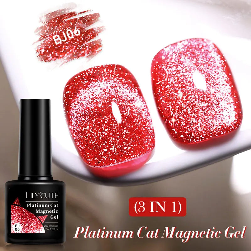 Magnetic Cat Eye Gel Nail Polish – Reflective UV Soak Off Kit Permanent Makeup Machines LC-BJ06 Tidesmit
