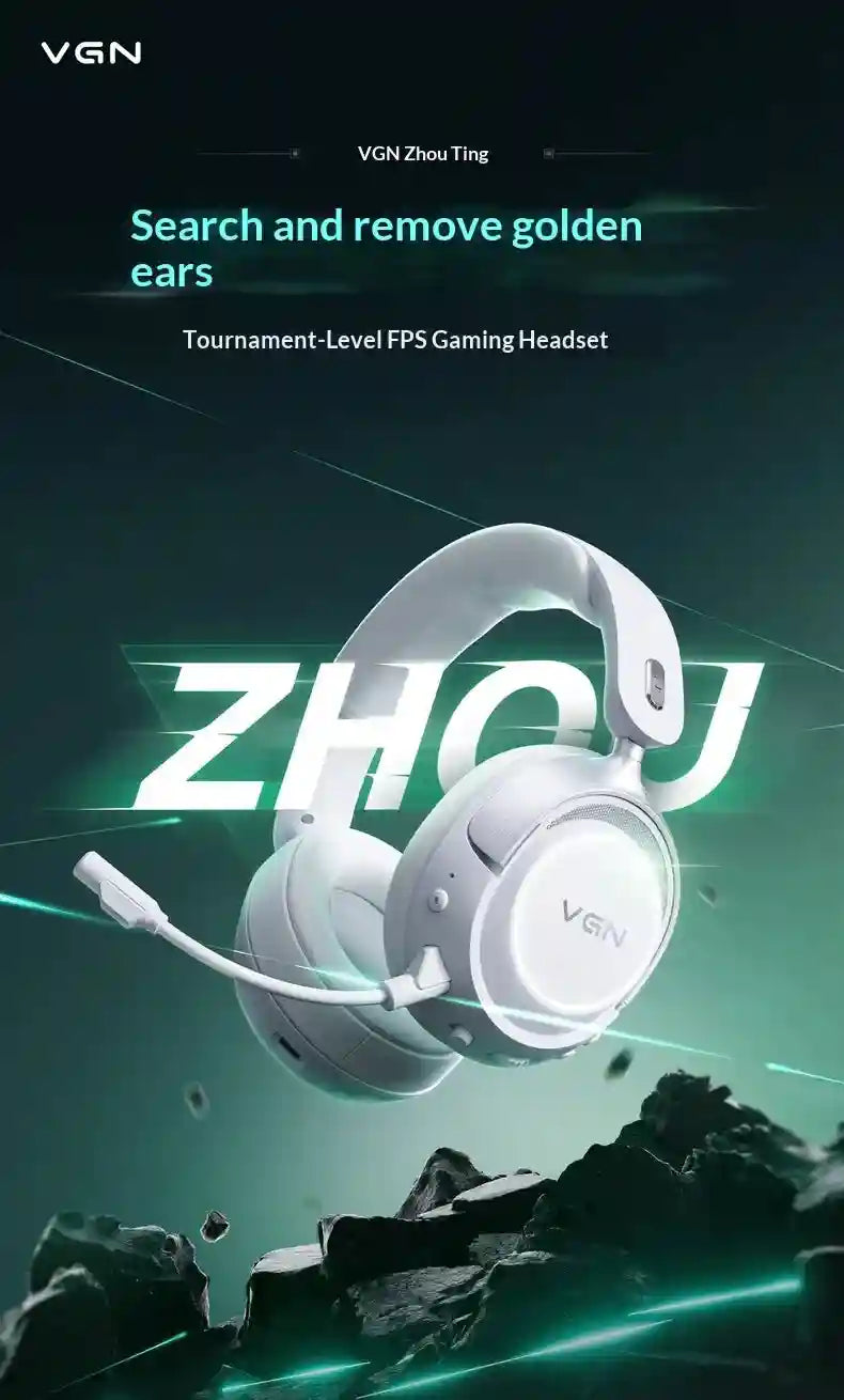 Wireless Gaming Headset with Active Noise Cancellation - Tidesmit Pro Tidesmit