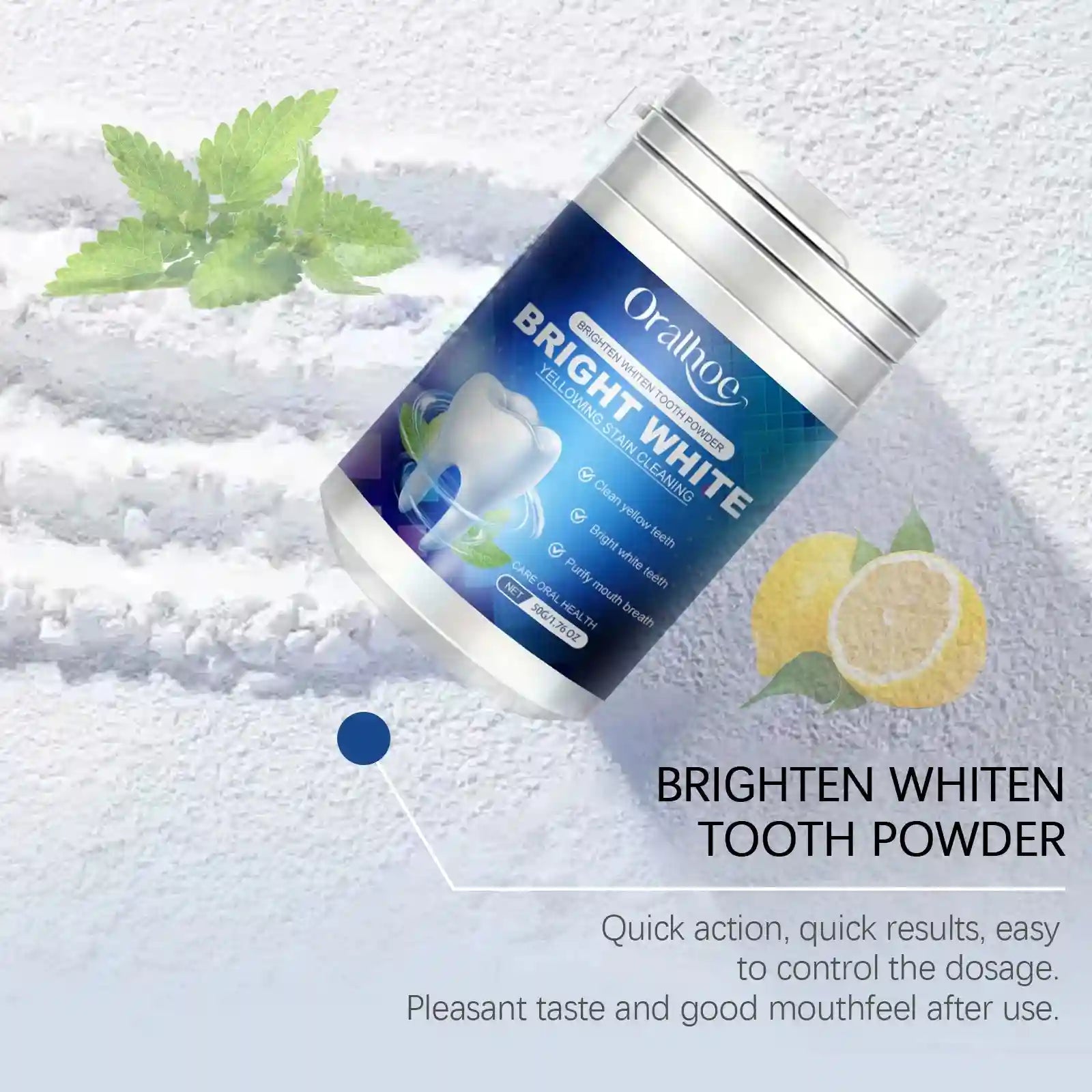 Tidesmit Mint Xylitol Mineral Tooth Powder for Teeth Whitening and Stubborn Stain Removal