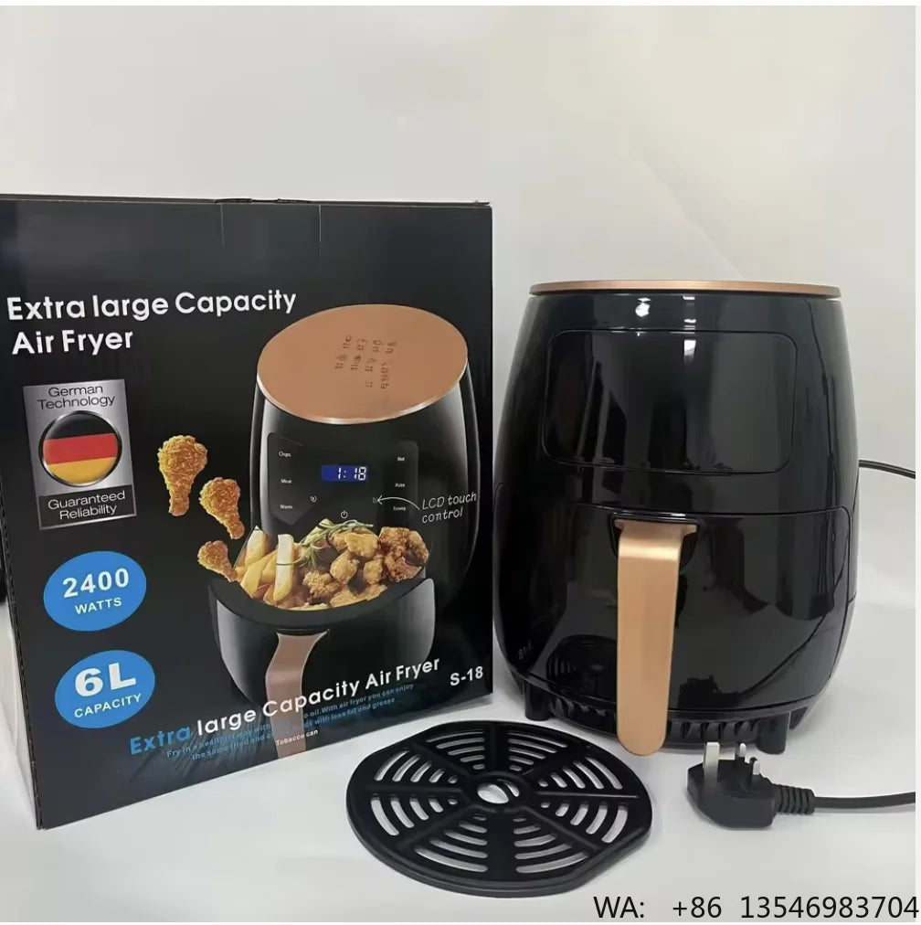 6L Capacity Home Commercial Automatic Air Fryer Digital Multifunctional Oil Free Electric Fryer