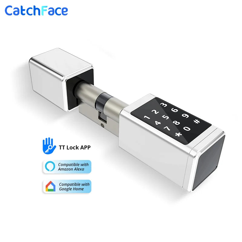Rechargeable Smart Europe Cylinder Password RFID Card Key Digital Electric Ttlock APP Smart Door Lock Cylinder
