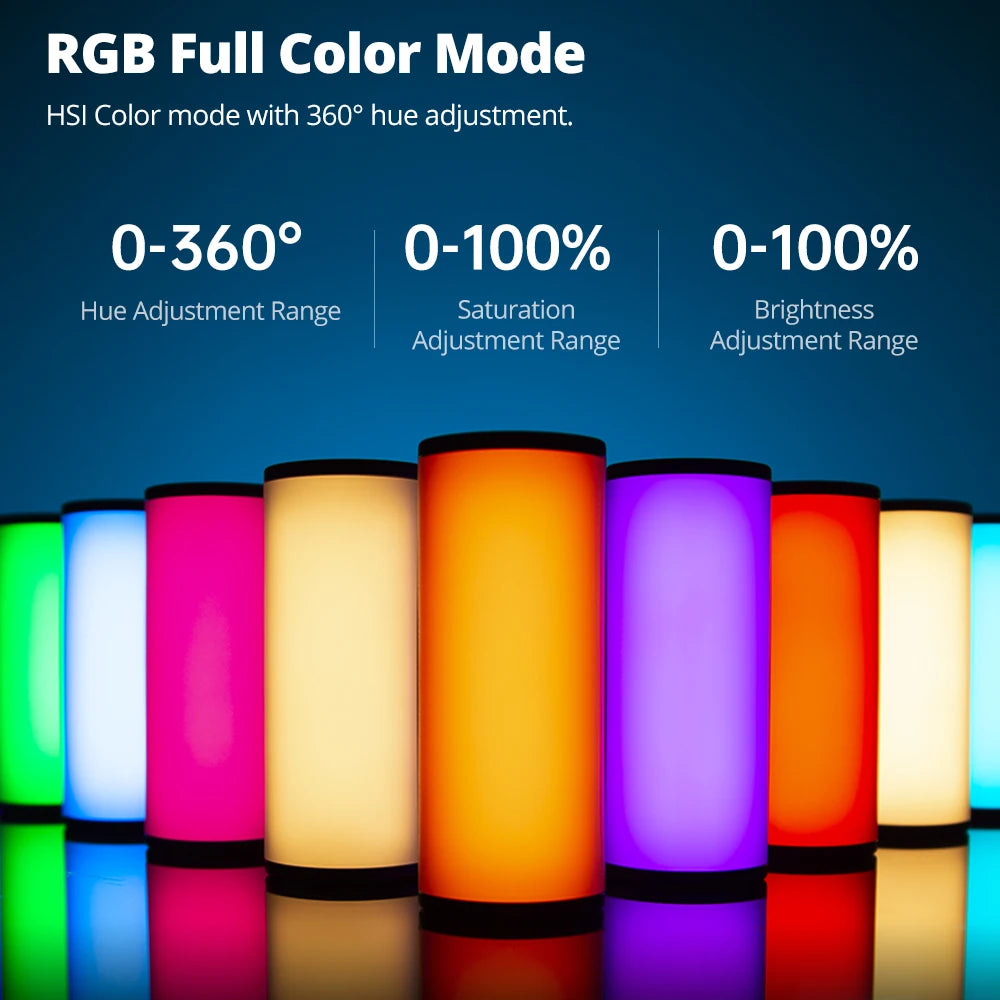 RGB Handheld LED Video Light - Magnetic Tube with Adjustable Temperature Tidesmit