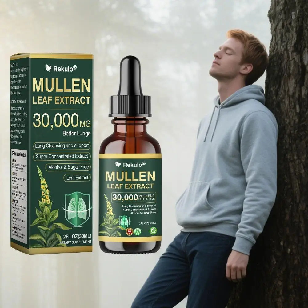 Fast Absorption Lung Clean Drops Natural Mullein Leaf Extract 30000mg Daily Respiratory Care Drops