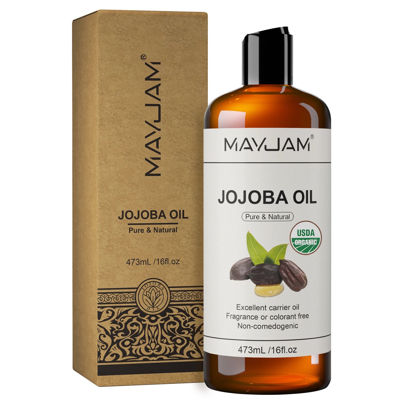 Organic Sweet Almond Oil Cold Pressed 16 floz Sunflower Grapeseed Jojoba Castor Essential Oil Moisturizing for Face, Hair, Skin