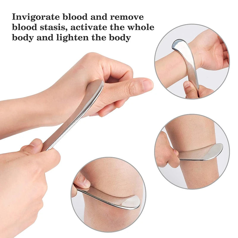 Fascia Scraper Stainless Steel IASTM Tool for Deep Tissue Muscle Relief Fascia Gun Tidesmit