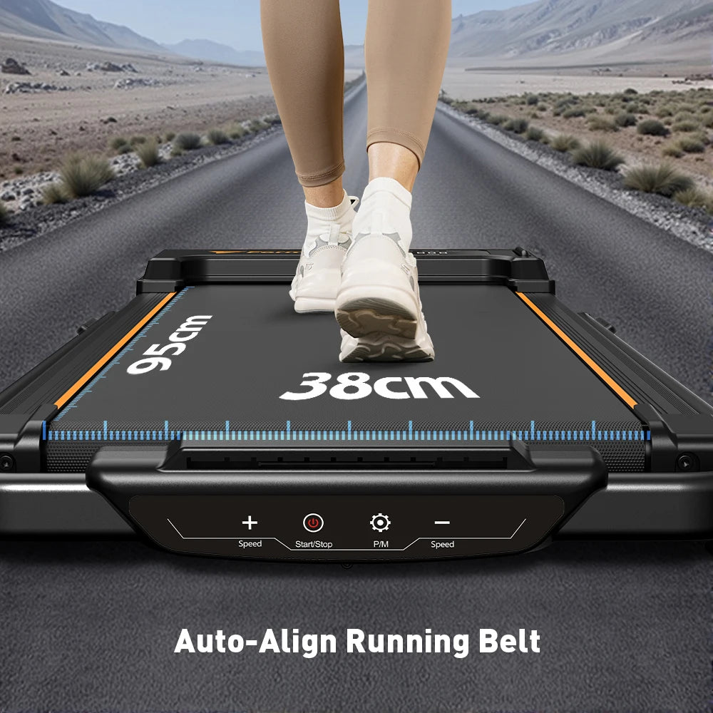 Formill FT51/FT50/FT52 Treadmill 2 In 1 Walking Running Treadmill 0.75-2.5HP Foldable Under Desk Treadmill38*95cm Running Area With Armrest LED Display Oil Drip Hole Indoor Home Gym Exercise Machine