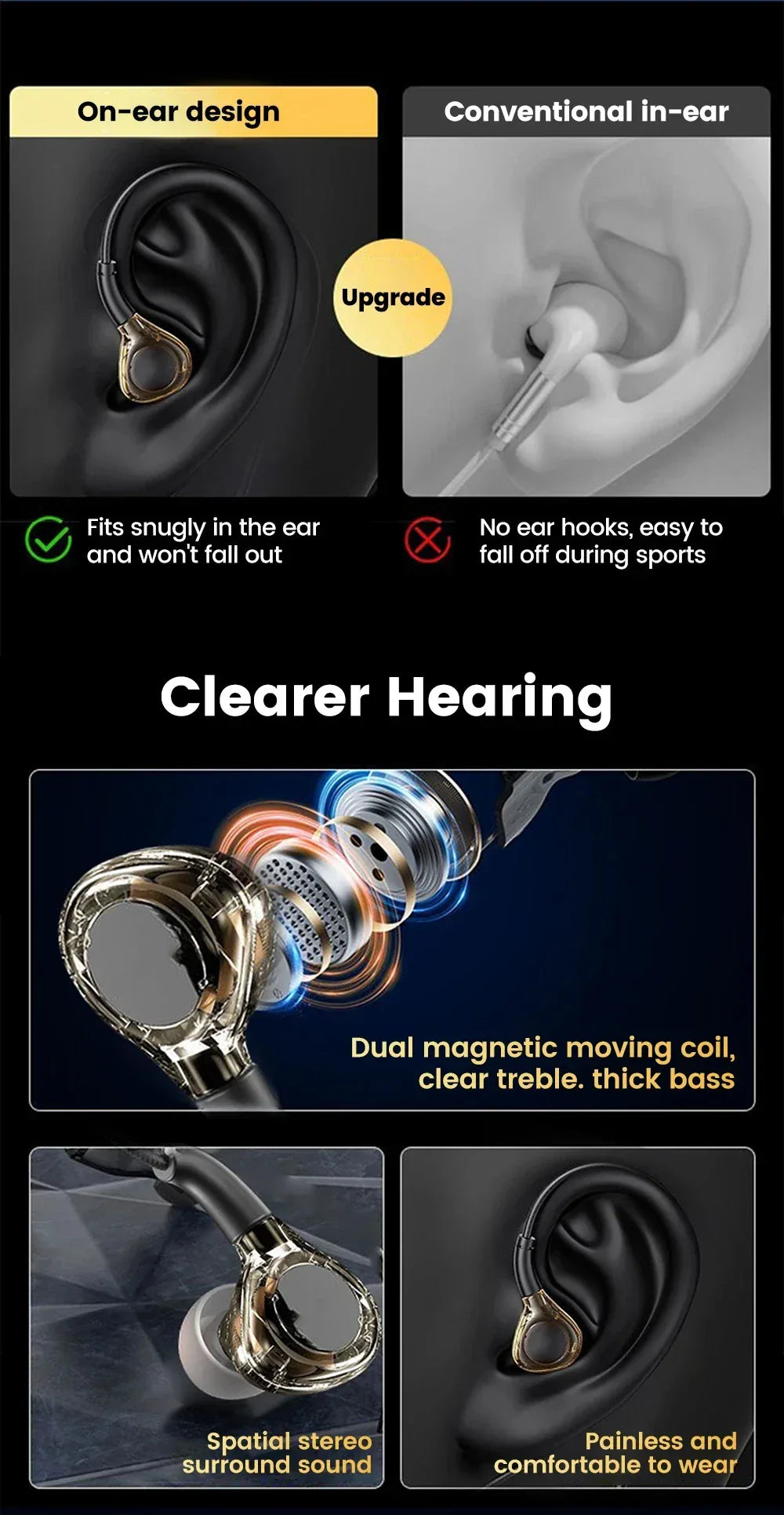 HiFi Wired Headphones with Microphone and Deep Bass by Tidesmit Tidesmit