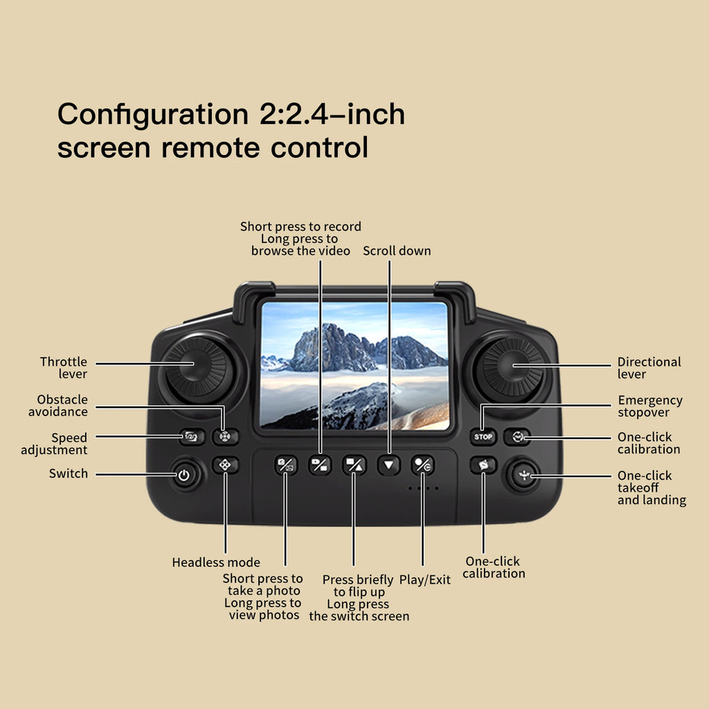 4K Camera Drone for Kids: Foldable Quadcopter with Remote Screen Tidesmit
