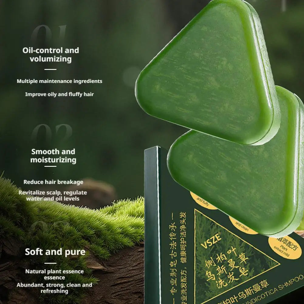 1/2/3/4/5/10pcs Usma Grass Shampoo Bar Natural Herbal Formula Cold-Processed Preserve Plant Essences Hair Care Soap