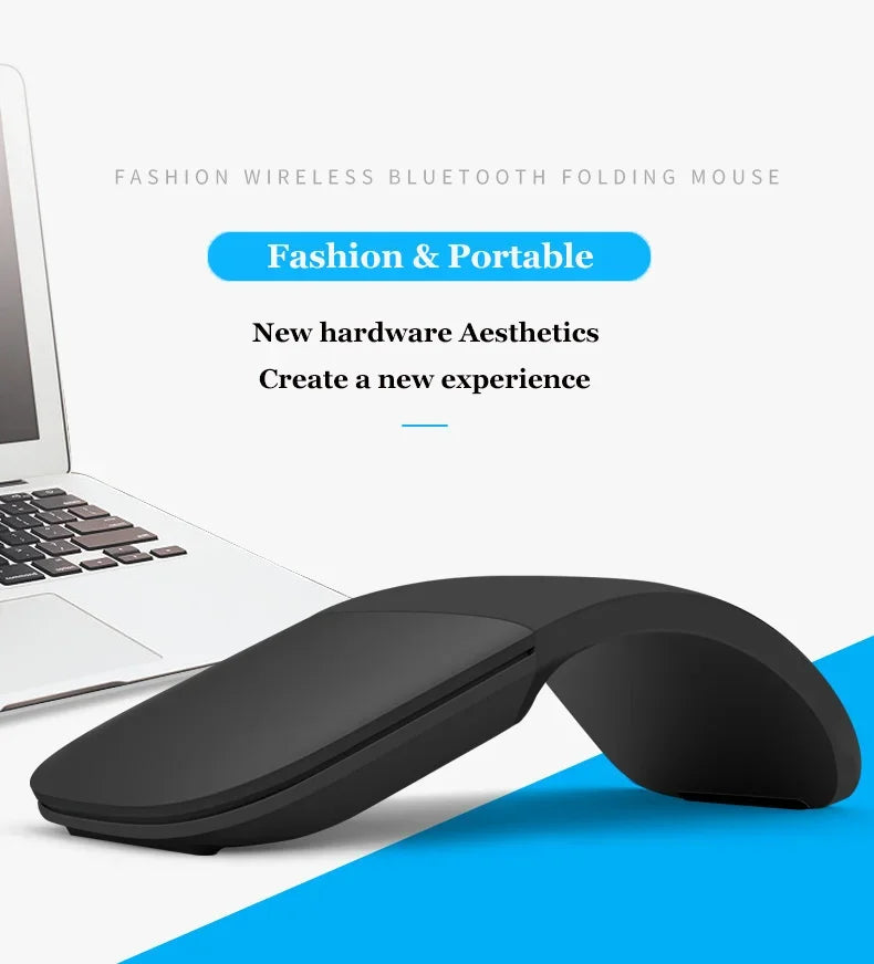 Foldable ARC Touch Wireless Mouse Bluetooth/2.4G Silent Ergonomic Slim Portable Mice for Computer iPad Surface Mac Mobile Office