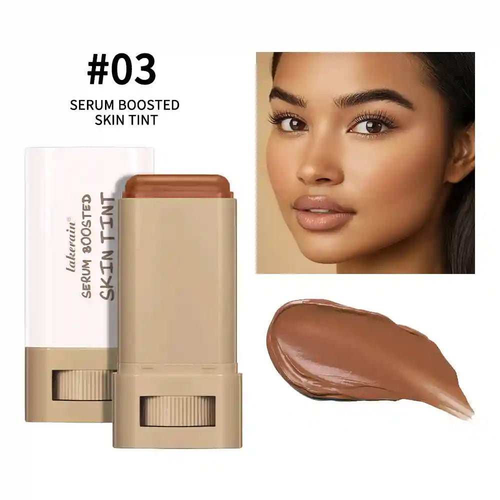 Tidesmit foundation stick serum balm texture close-up for moisturizing coverage and even skin tone