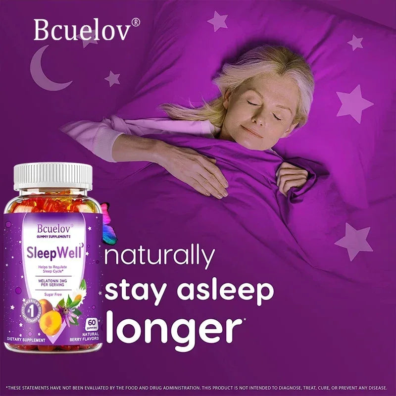 Melatonin Gummies 3 Mg - Fall Asleep Naturally, Fight Insomnia, Support Immunity, Improve Rest Quality and Sleep Cycles