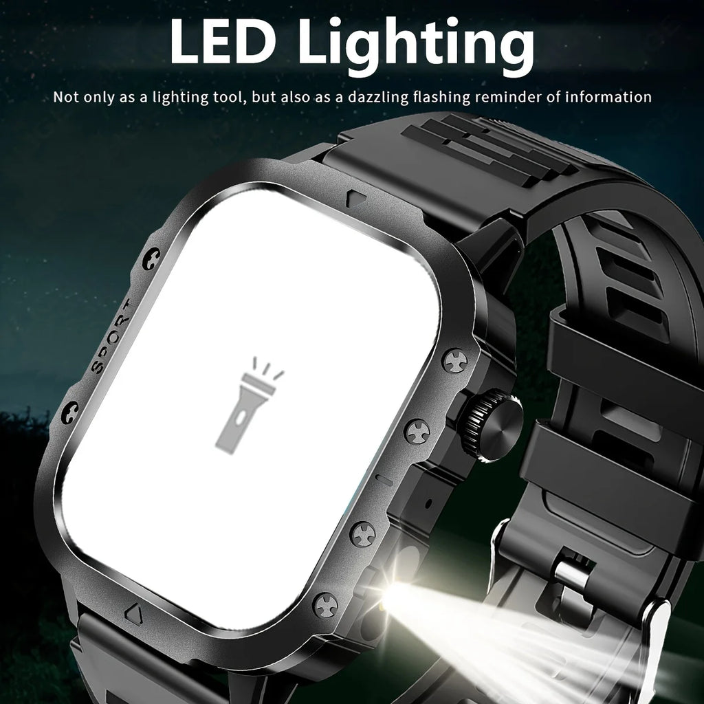 LAXASFIT 2026 New LED Smart Watch Men Bluetooth Calling Voice Control Multi Sport Modes Health Monitor Outdoor Smartwatch