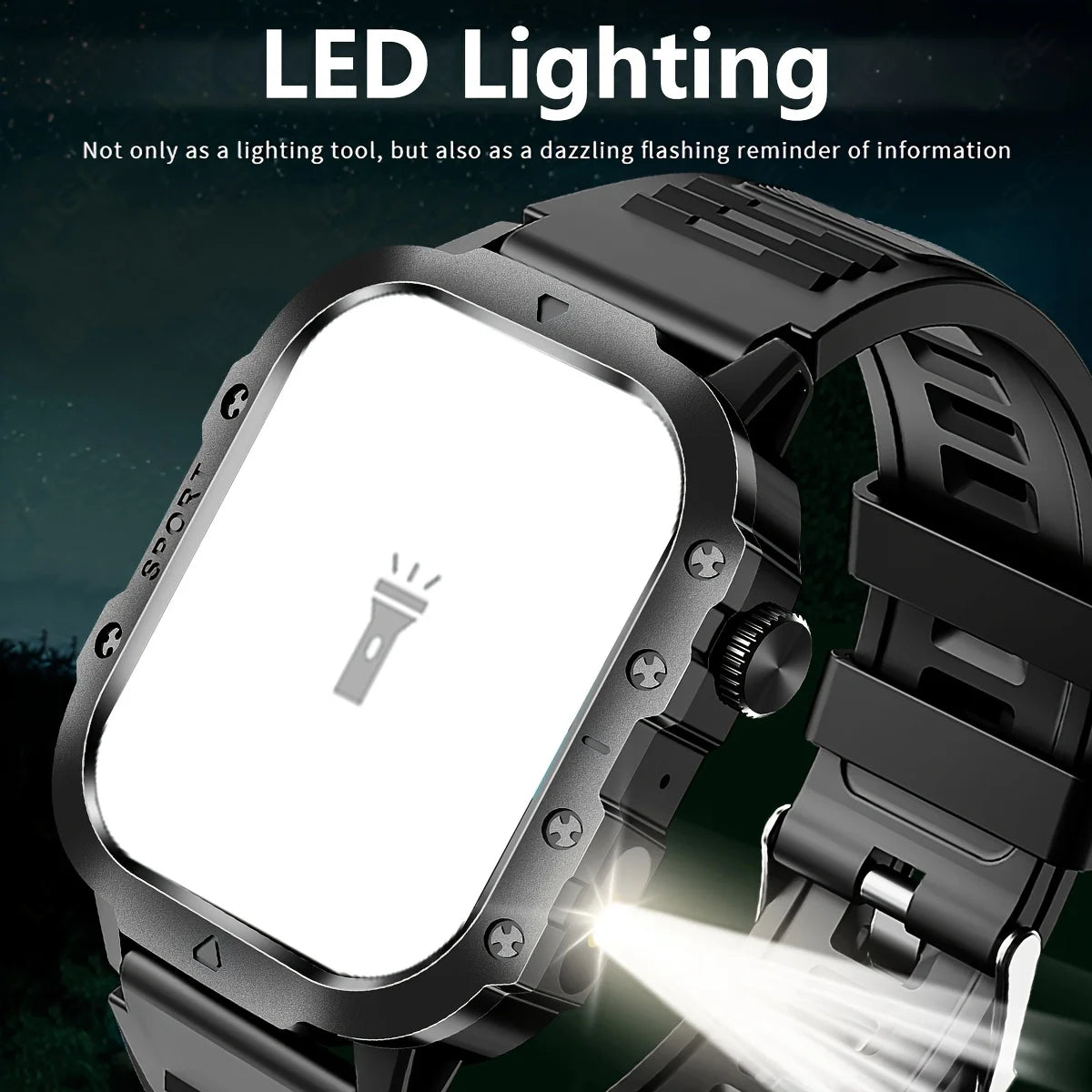 LAXASFIT 2026 New LED Smart Watch Men Bluetooth Calling Voice Control Multi Sport Modes Health Monitor Outdoor Smartwatch
