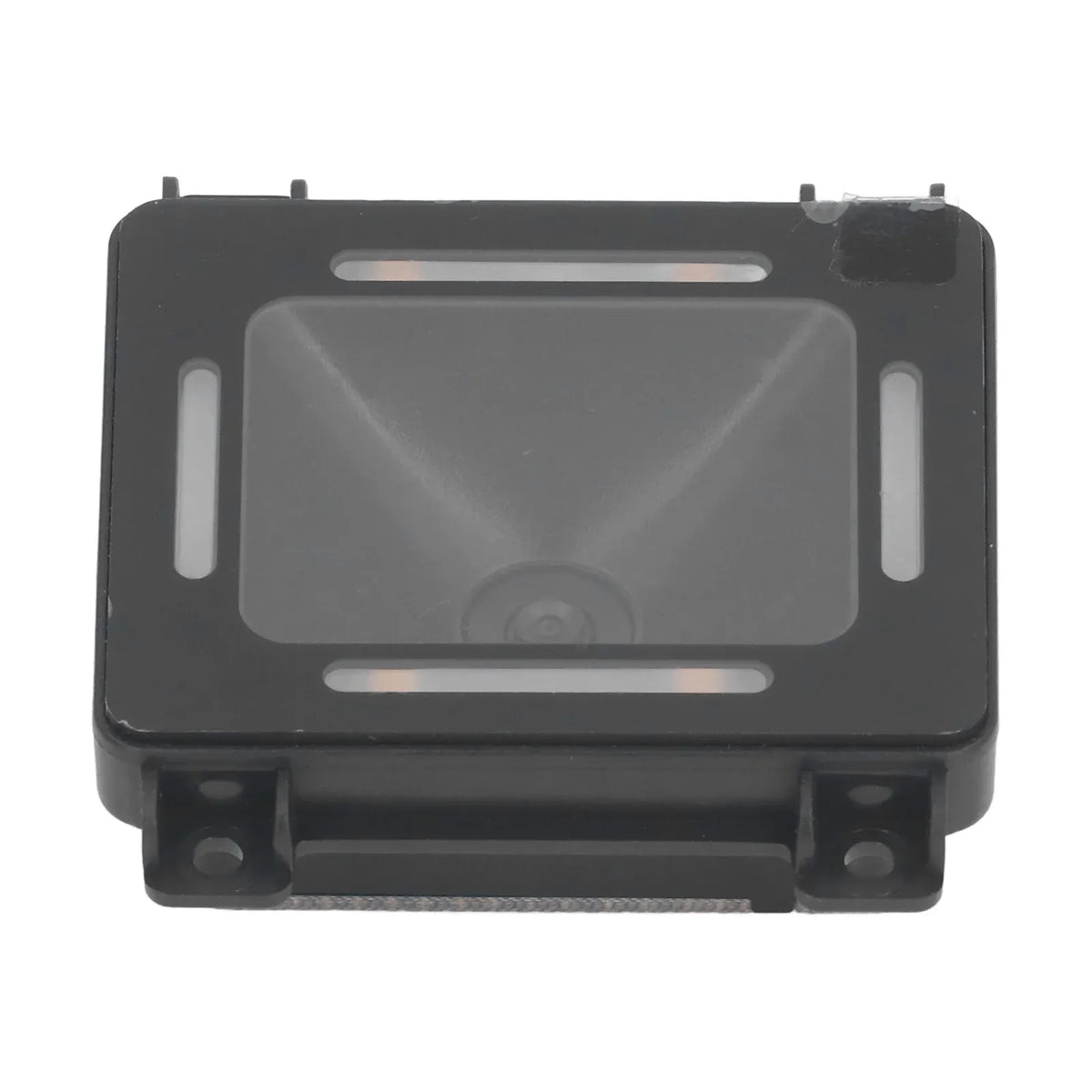 Black barcode scanner module front scan window with side mounting brackets
