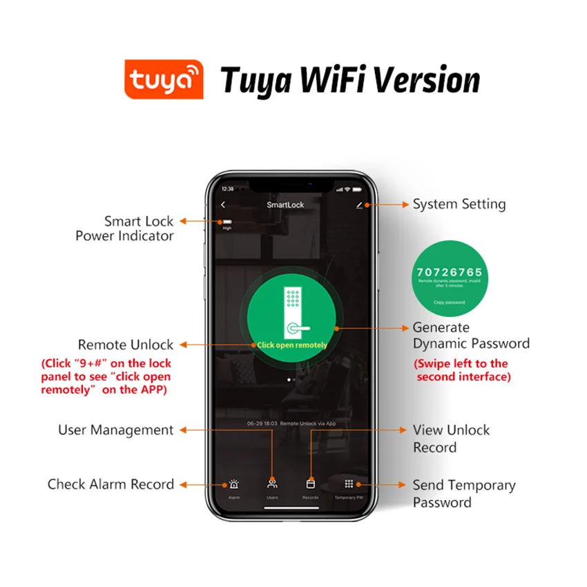 Tuya WiFi Double Side Fingerprint Door Lock IP66 Waterproof Passcode RFID Card Remote App Smart Lock For Outdoor Courtyard Gate