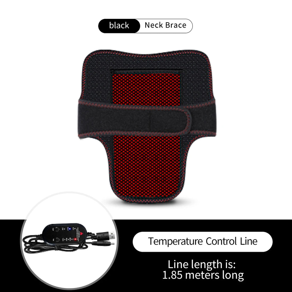 USB Heating Neck Support Brace - Adjustable Hot Compress Therapy Fascia Gun Heating Tidesmit