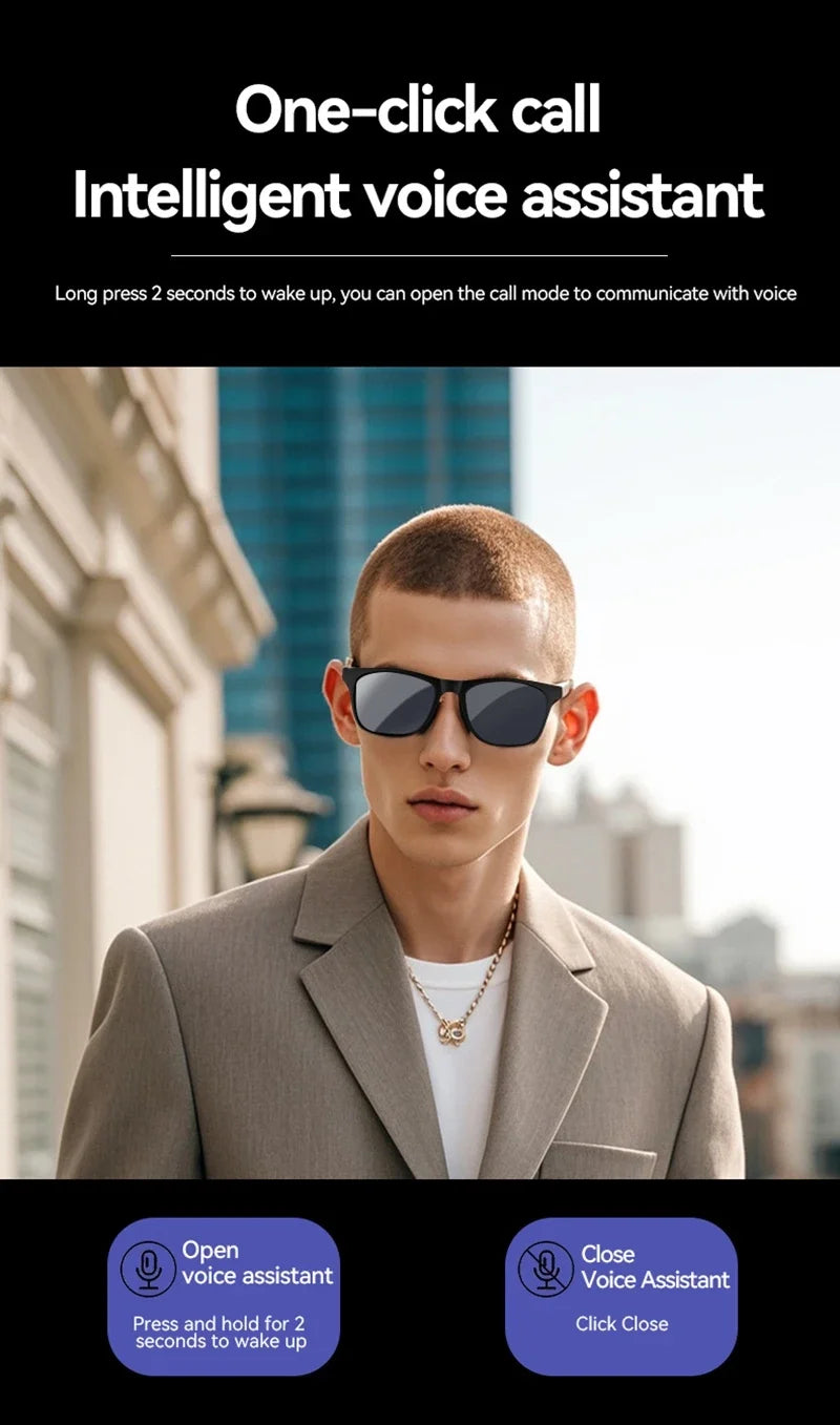 AI Smart Glasses with 4K Camera & Bluetooth Audio - Black by Tidesmit Tidesmit