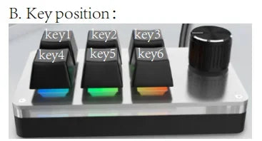 6 Keys 1 Mini Knob RGB Keyboard for Photoshop USB Mechanical Keyboard Gamer Macro Custom Keyboard Gaming Custom Programming Knob