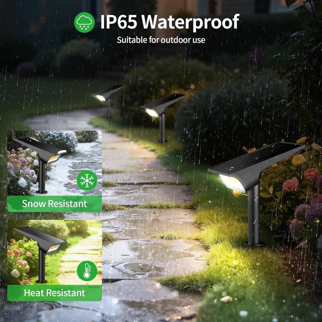 Intelamp Solar Spotlights 4000Mah 3 Color Modes Outdoor Solar Light Garden Lights for Landscape Pathway Yard Patio Garage Driveway Tree