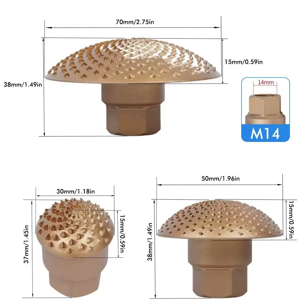 Arc-shaped Woodworking Grinding Head Angle Grinder for Woodworking Wood Grinding and Carving Carbon Steel Grinding Head