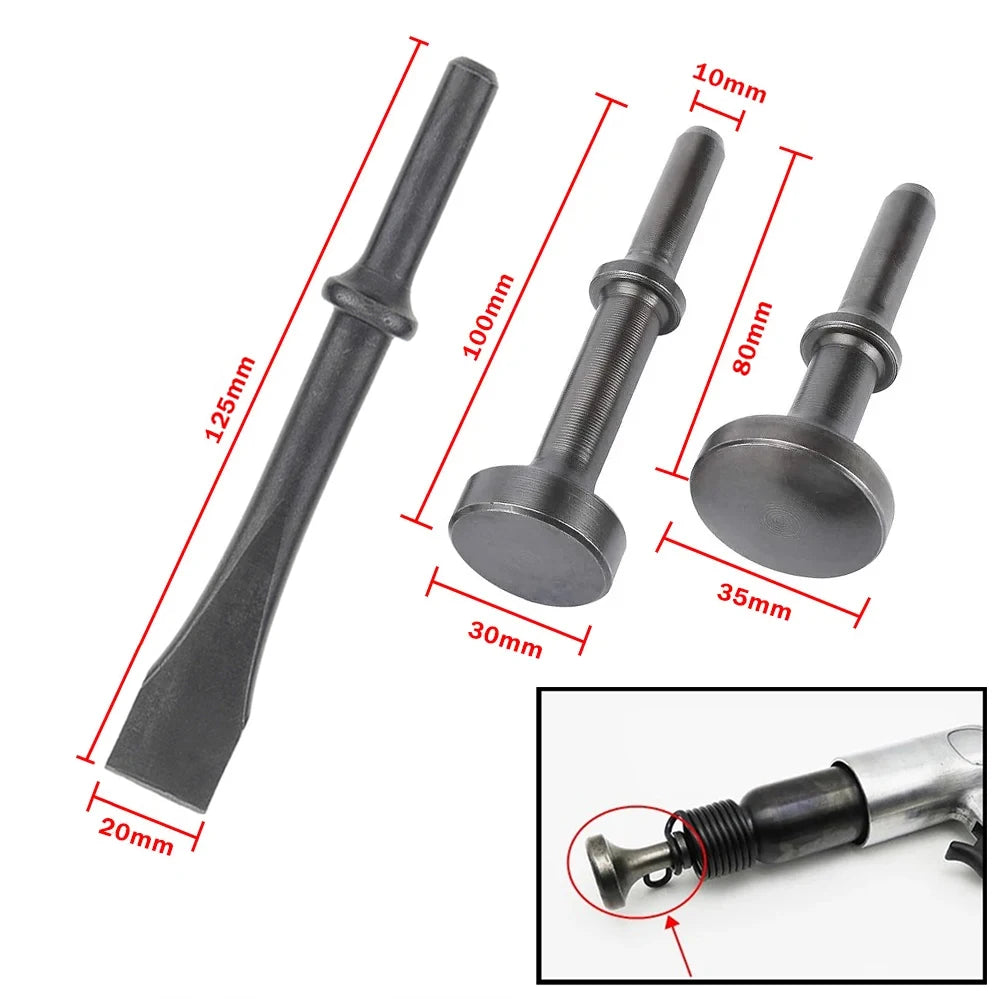 3/8'' 150mm Air Hammer Professional Handheld Pistol Gas Shovels Small Rust Remover Air Shovel Pneumatic Tools with 4 Chisels