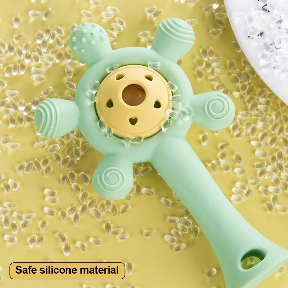 Cute Safe Teething Ring Sensory Toys Candy Color Baby Silicone Teether Rattle Toy For Toddlers Chewing Toy Baby Accessories