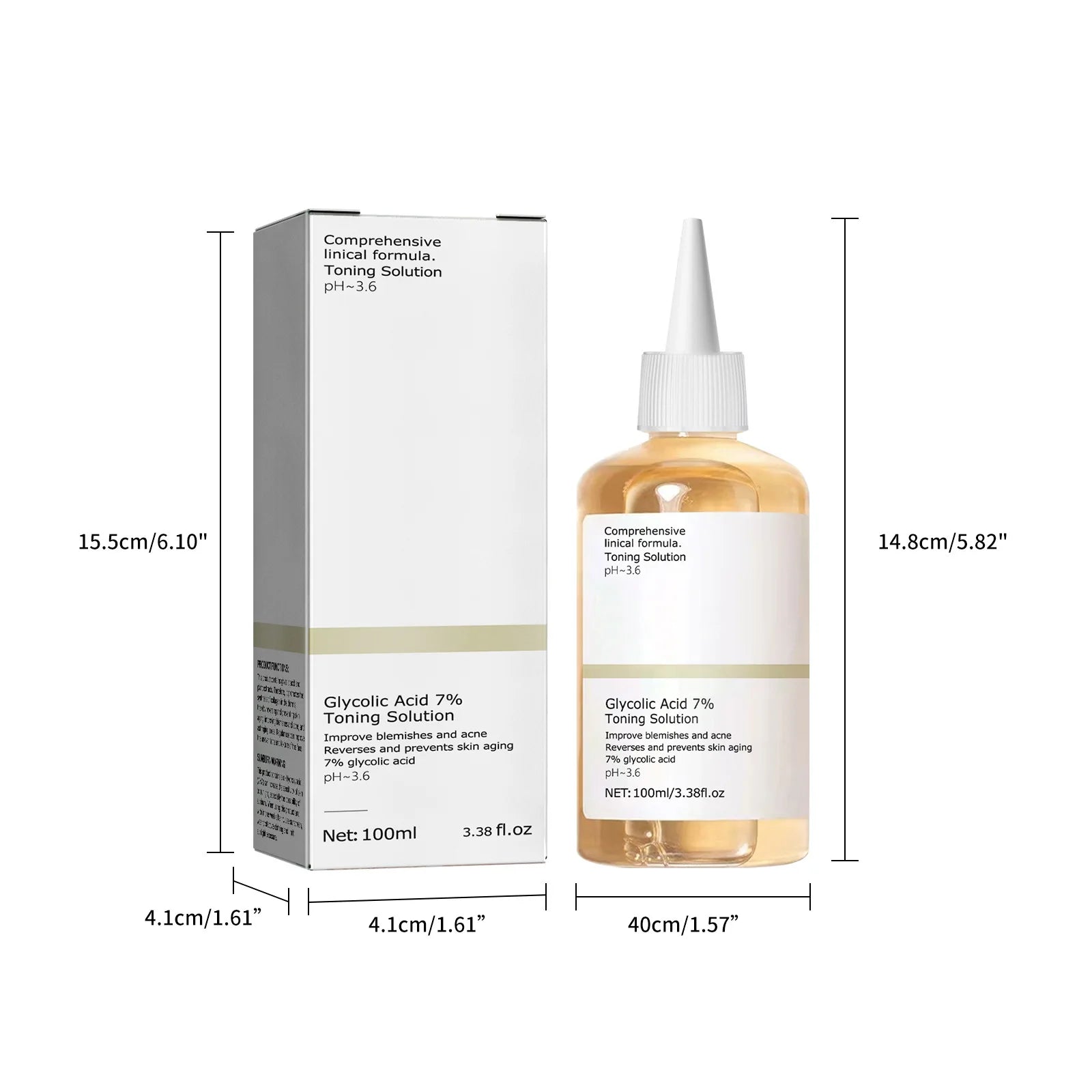 Tidesmit 100ml Glycolic Acid 7% Toning Solution texture close-up for acne treatment and skin rejuvenation