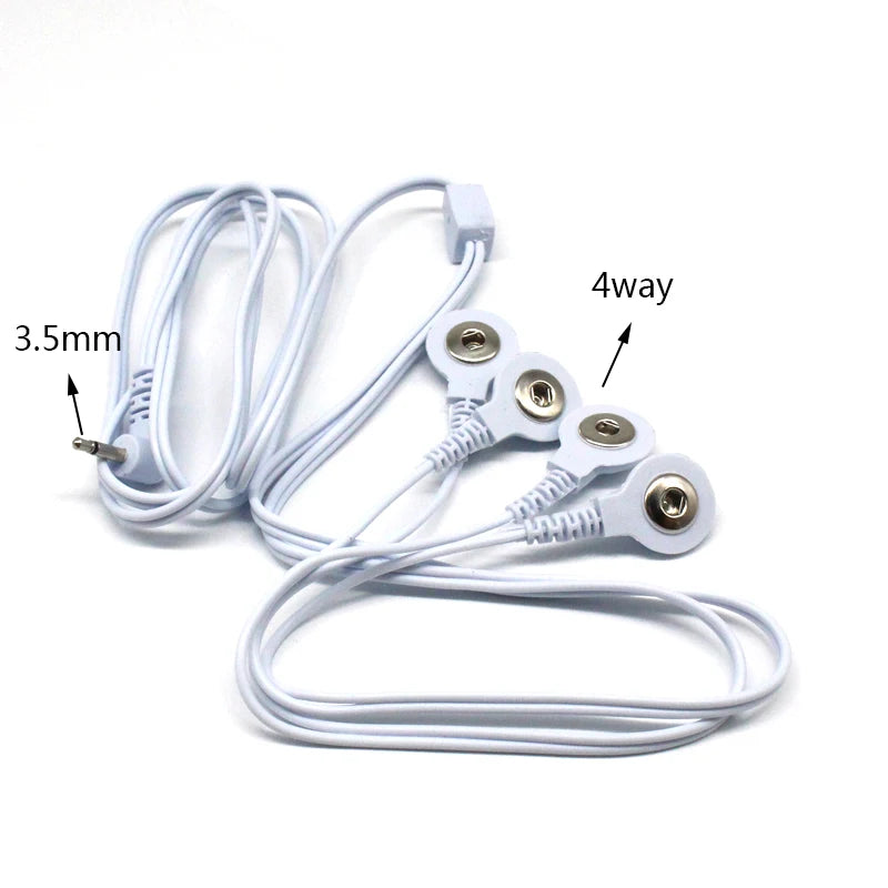 TENS Unit Lead Wire 2-Way or 4-Way Electrode Cable for Electric Massager Body Shaping Massage Equipment 1pcs 3.5mm4way