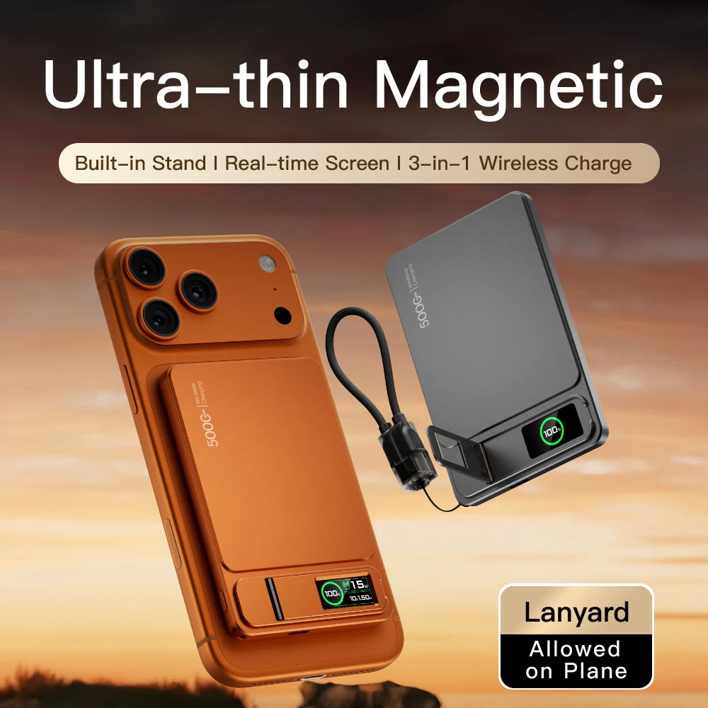 Magnetic Wireless Power Bank 10000mAh - Fast PD Travel Charger Tidesmit