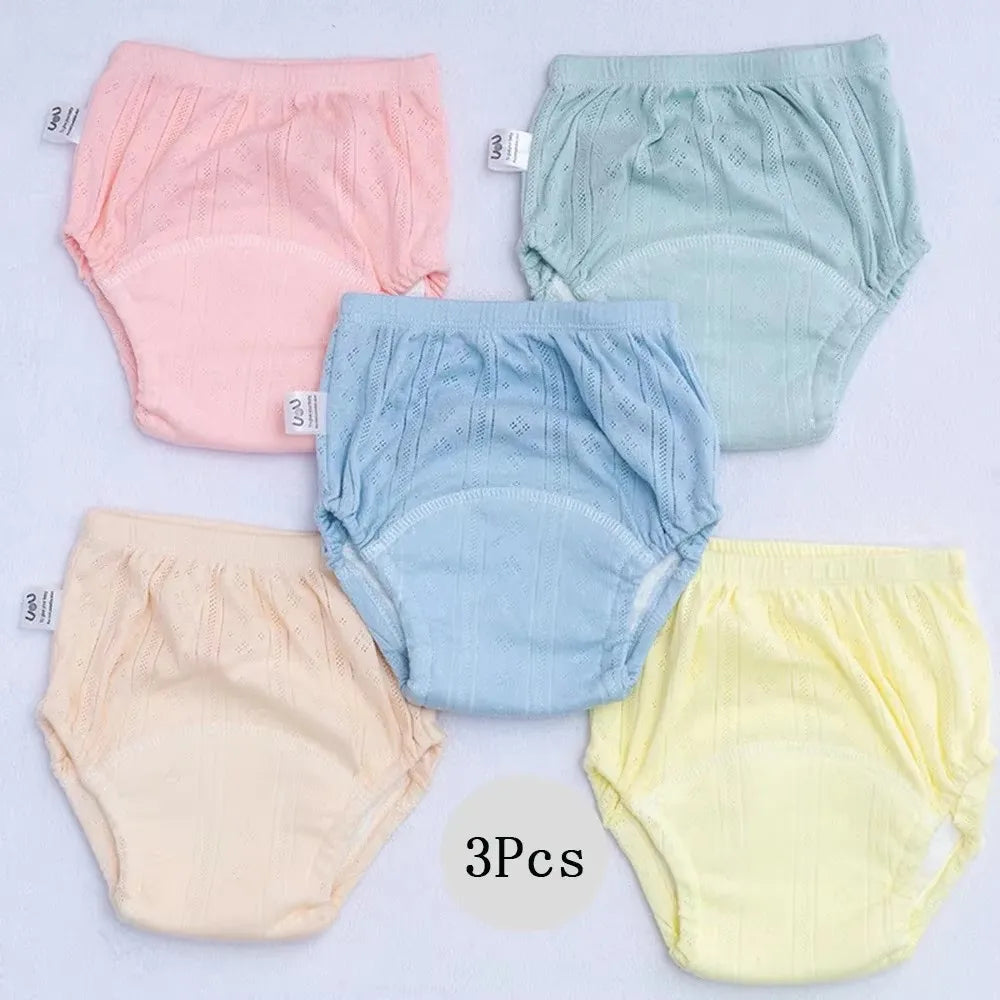3pcs/lot Newborn Training Pants Cotton Thin Summer Baby Shorts Washable Boy Girls Cloth Diapers Reusable Nappies Infant Panties