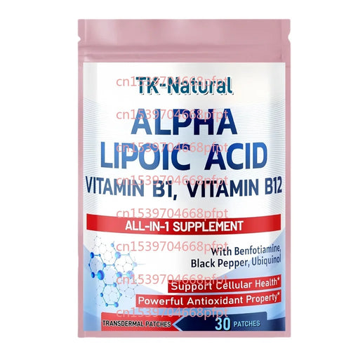 TK-Natural alpha lipoic acid transdermal patches pouch, 30 count with B1 and B12