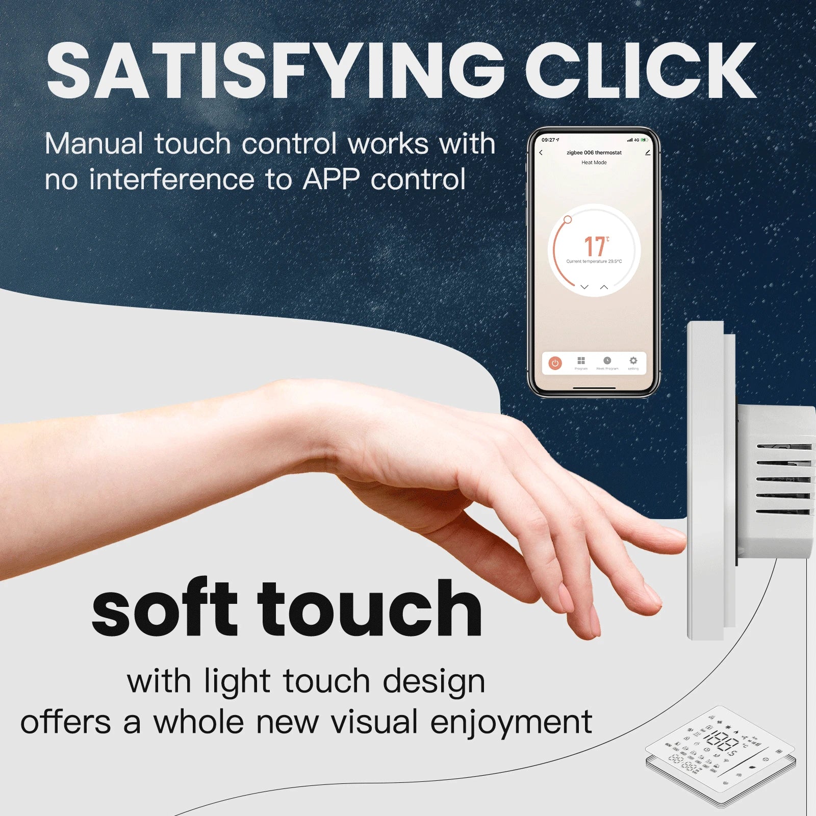 Zigbee Smart Thermostat for Floor Heating - App-Controlled Humidity Tidesmit