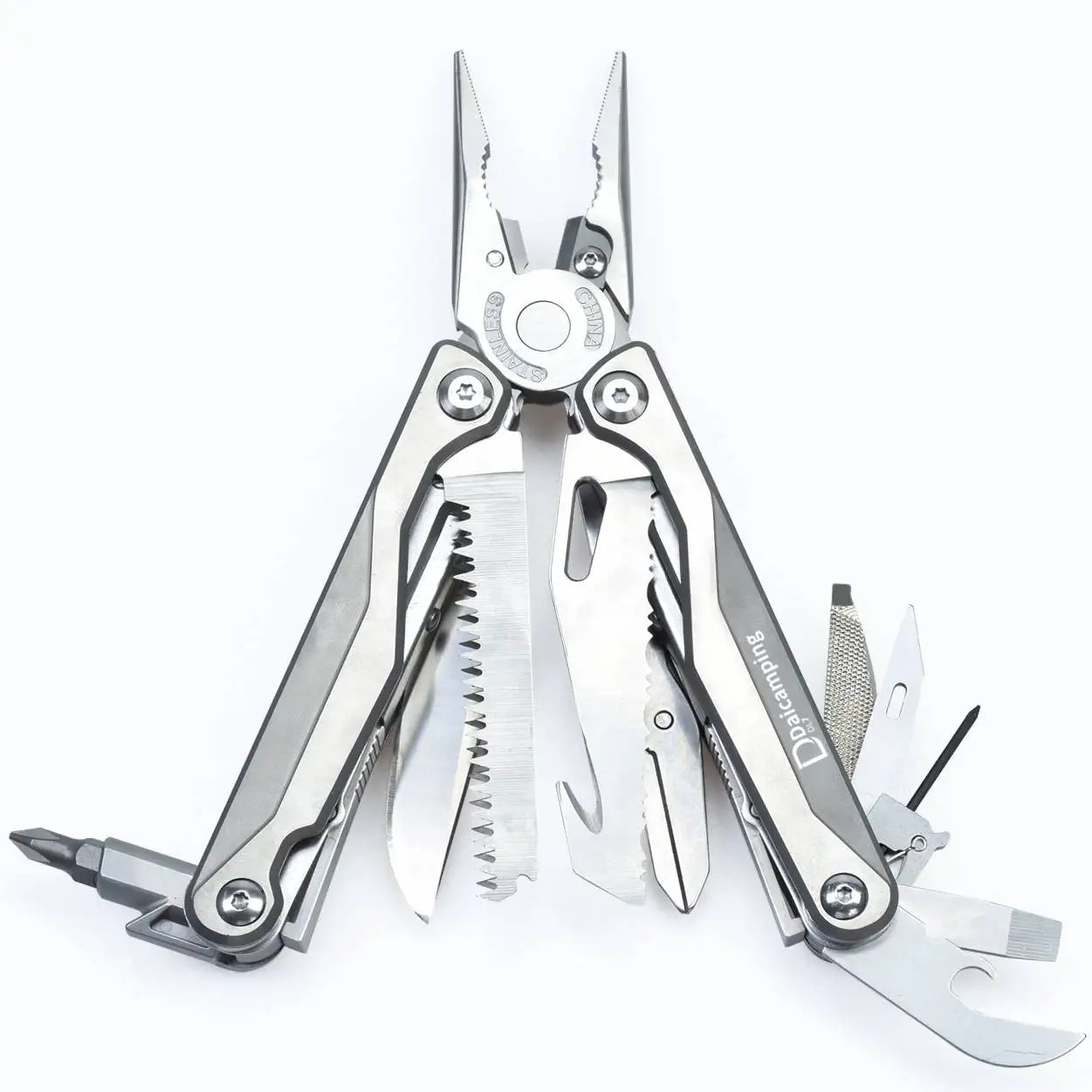 Daicamping DL7 Titanium Alloy Handle Outdoor Camping Multitools Set Folding Knife Scissor EDC Multi Tools Pliers Hand Tools Set