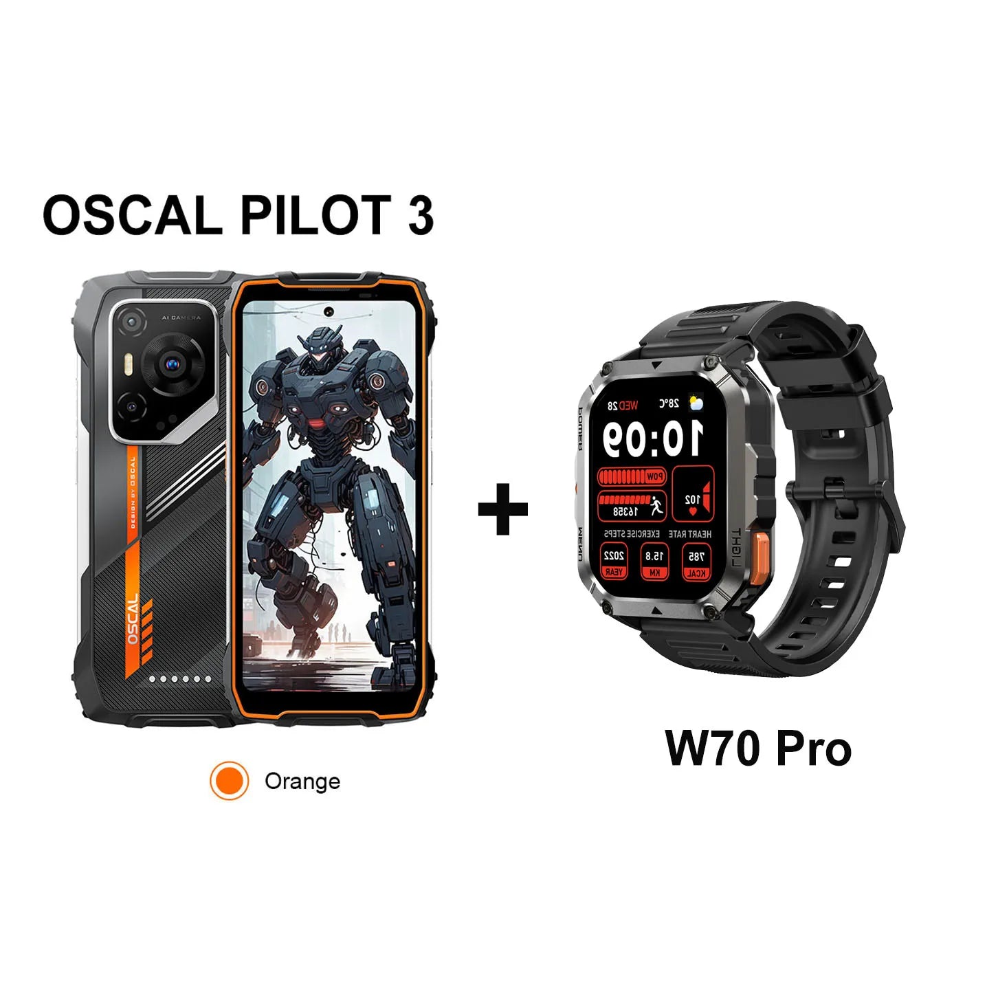 Blackview OSCAL PILOT 3 5G AI Rugged Smartphone MTK 6300, 6.78" 2.4K Display 120Hz, 12GB 256GB, 7500Amh Battery Phone,Android15