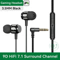 Magnetic Gaming Earbuds 9D Surround Sound Wired - Tidesmit 3.5MM AUX Black Tidesmit
