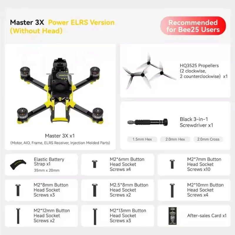 SpeedyBee Master 3X FPV Racing Drone, O4 Pro Digital Performance ELRS Without Head Tidesmit