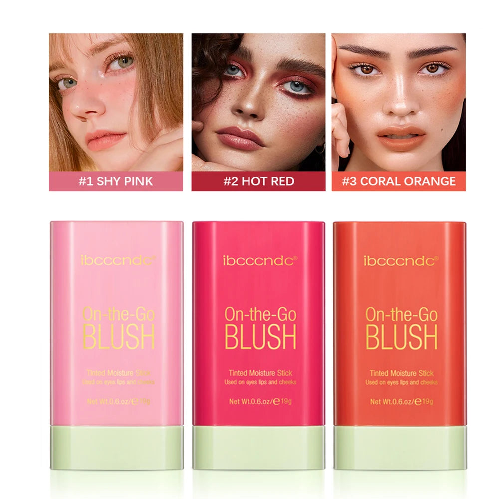 Tidesmit orange cream blush stick swatch showing high pigment long-lasting moisturizing texture for face makeup