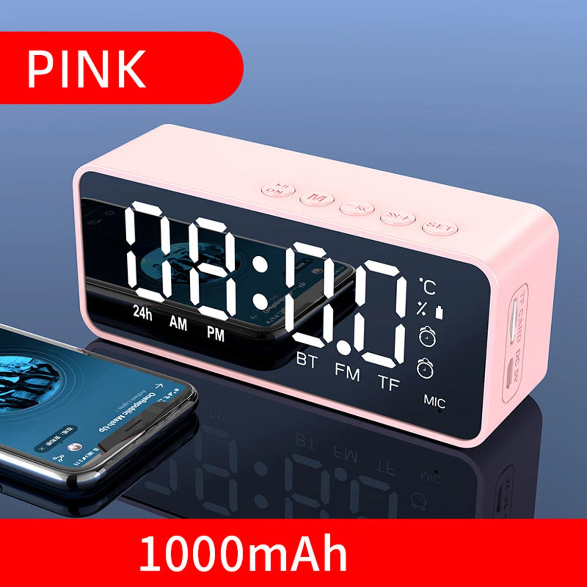 Alarm Clock Portable Bluetooth Speaker Radio FM Subwoofer Wireless Sound Box Music Mini Woofers Caixa De Som Coluna Lamp Bocina