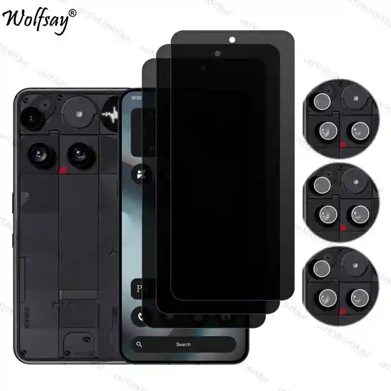 Nothing Phone 3 Privacy Screen Protector | Anti-Spy Tempered Glass AE 3 Glass and 3 Lens Nothing Phone (3) Tidesmit