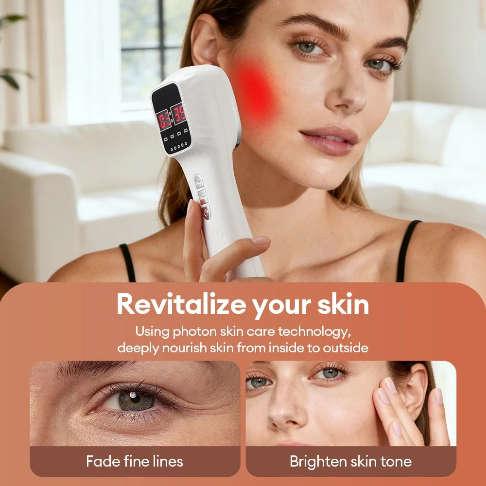 650nm+808nm Portable Face Body Red Light Infrared Beauty Device Skin Rejuvenation Muscle Joint Body Fatigue Relief Health Care