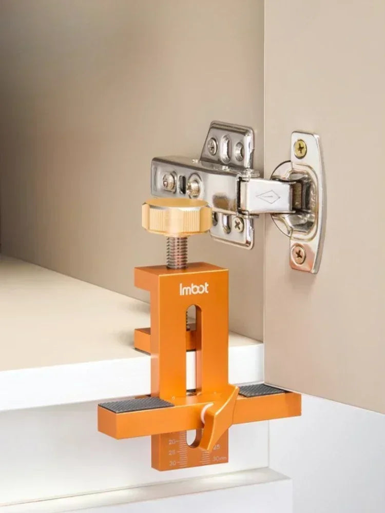 Wardrobe Cabinet Door Panel and Rebounder Punched Mounting Jig Woodworking 10mm Doweling Drilling Guide Locator Installing Clip