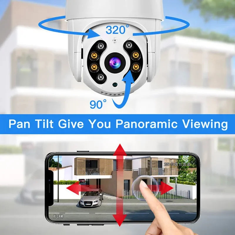 8MP 4K Wireless PTZ Camera HD 1080P Color Night Vision Wifi IP Camera Outdoor 5MP Ai Auto Tracking CCTV Surveillance Cam V360PRO
